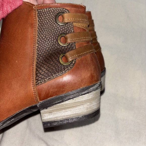 Sterling River Womens Sz9 Brown Shortie‎ Bootie Rust Color Leather Lace Back - Picture 6 of 10